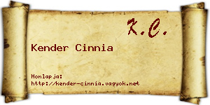 Kender Cinnia névjegykártya